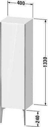 DURAVIT XViu Halbhochschrank 400 mm taupe matt mit Tip-on Technik und Soft-Close