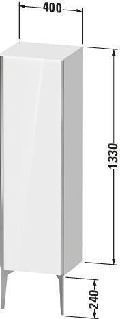 DURAVIT XViu Halbhochschrank 1330 mm, flannel grey, rechts, mit Tip-on und Soft-Close