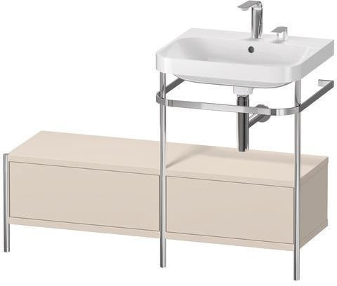 Duravit Waschtischset Happy D.2 Plus 1200x490mm taupe supermatt – Einrichtungssystem Nussbaum rechts