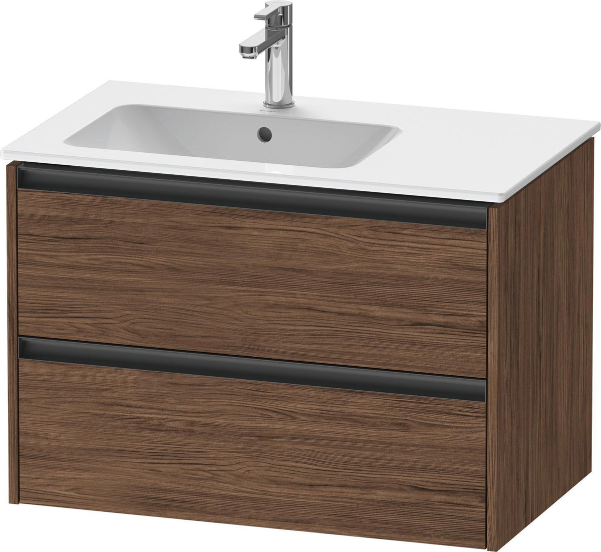 Duravit Ketho.2 Waschtischunterbau wandhängend 810 mm betongrau matt mit 2 Schubkästen
