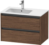 Duravit Ketho.2 Waschtischunterbau wandhängend 810 mm betongrau matt mit 2 Schubkästen