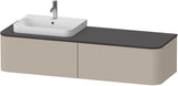 Duravit Happy D.2 Konsolenwaschtischunterbau 1600 mm taupe supermatt mit Tip-On Technik