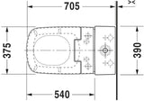 DURAVIT DuraStyle Stand-WC Kombi 705 mm Tiefspüler weiß für Dusch-WC Sitz