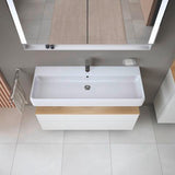 DURAVIT Qatego Hochschrank 400 mm, 2 Türen, weiß Hochglanz, Eiche Schw. Matt