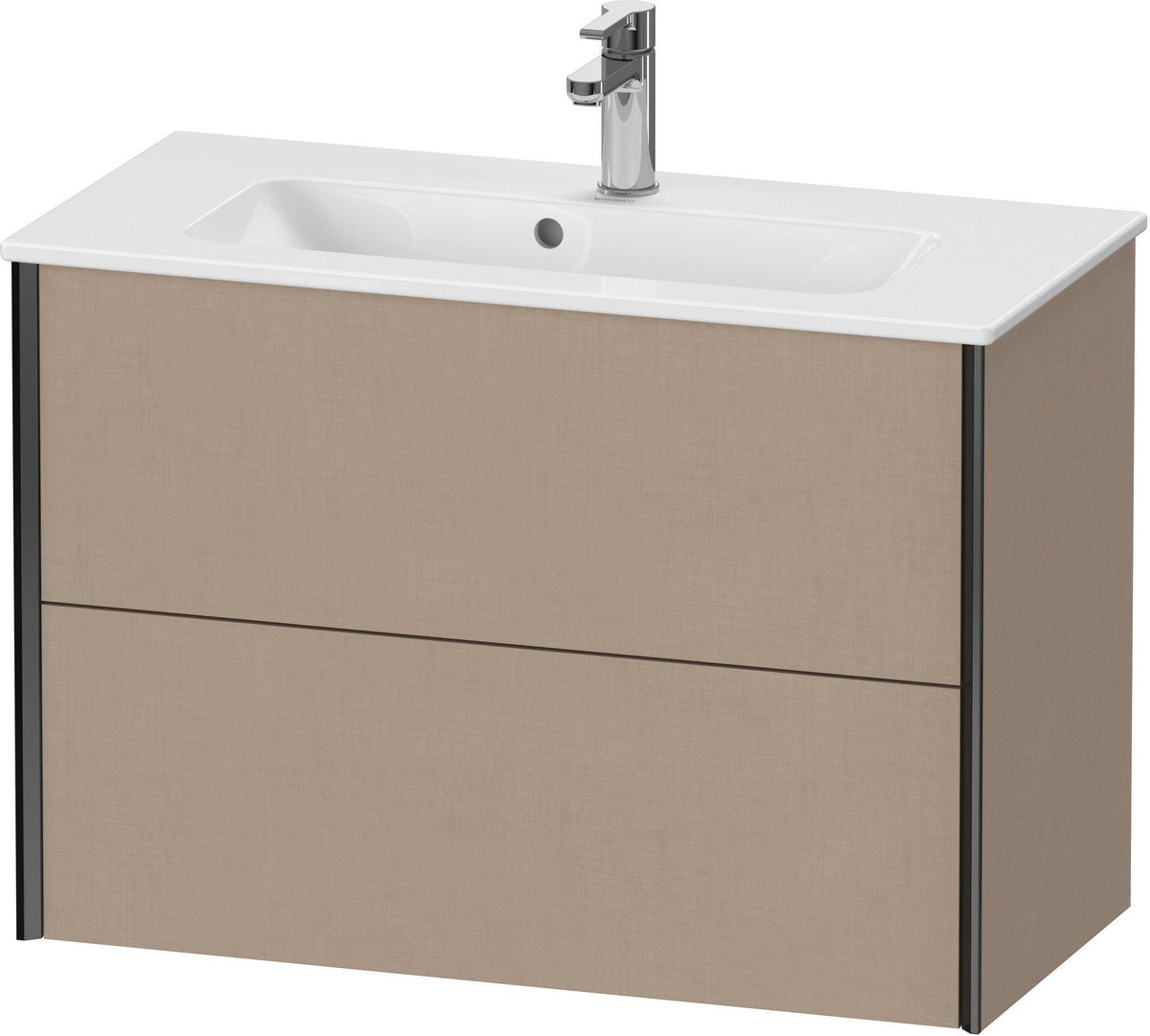 DURAVIT XViu Waschtischunterbau wandhängend 810 mm, 2 Schubladen, champagner matt/weiß matt
