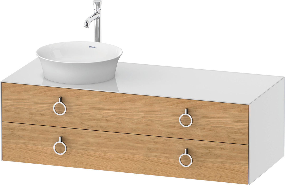 DURAVIT White Tulip Waschtischunterbau 1300 mm Taupe Seidenmatt mit LED-Beleuchtung