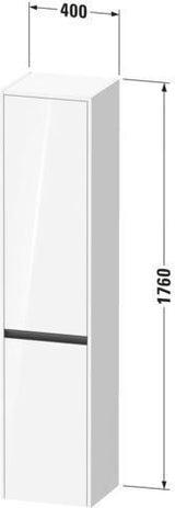 DURAVIT Ketho.2 Hochschrank 1760 mm, wandhängend, Eiche Terra matt, 2 Türen, Tip-On