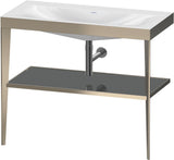 Duravit XViu c-bonded Waschtischset 1000 mm mit Metallkonsole, weiß hochglanz / schwarz matt – inkl. Waschschüssel