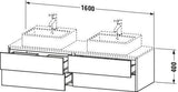 DURAVIT XSquare Waschtischunterbau 1600 mm wandhängend mit Schubkasten und Siphonausschnitt