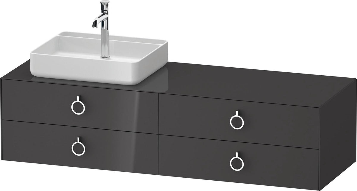 DURAVIT White Tulip Konsolenwaschtischunterbau 1600 mm, 4 Schubkästen, Weiß Seidenmatt, Philippe Starck