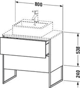 Duravit XSQUARE Waschtischunterbau 800 mm mit integriertem Fußgestell, s-matt ES Ahorn