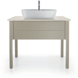 DURAVIT Luv Quarzsteinkonsole 988 mm, 1 Ausschnitt, Weiß Struktur, ohne Beleuchtung