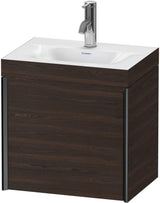 DURAVIT XViu Waschtischunterbauset 460 mm mit c-bonded Technologie, 1 Tür, schwarz matt / Nussbaum