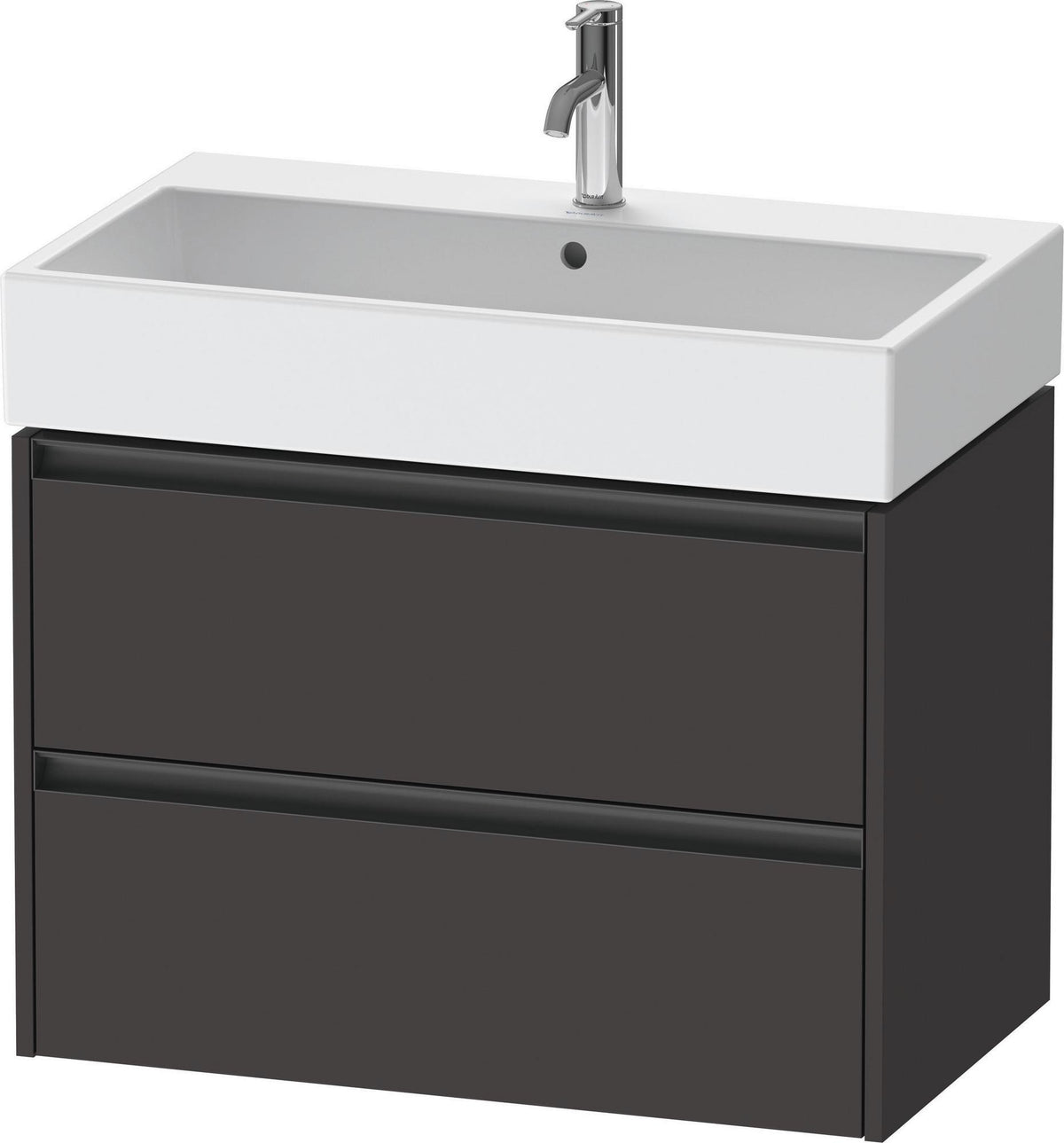 Duravit Ketho.2 Waschtischunterbau 784 mm wandhängend betongrau matt mit 2 Schubkästen