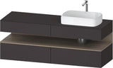 DURAVIT Qatego Konsole-Waschtischunterbau 1600 mm Weiß Matt mit Eiche Terra Nische