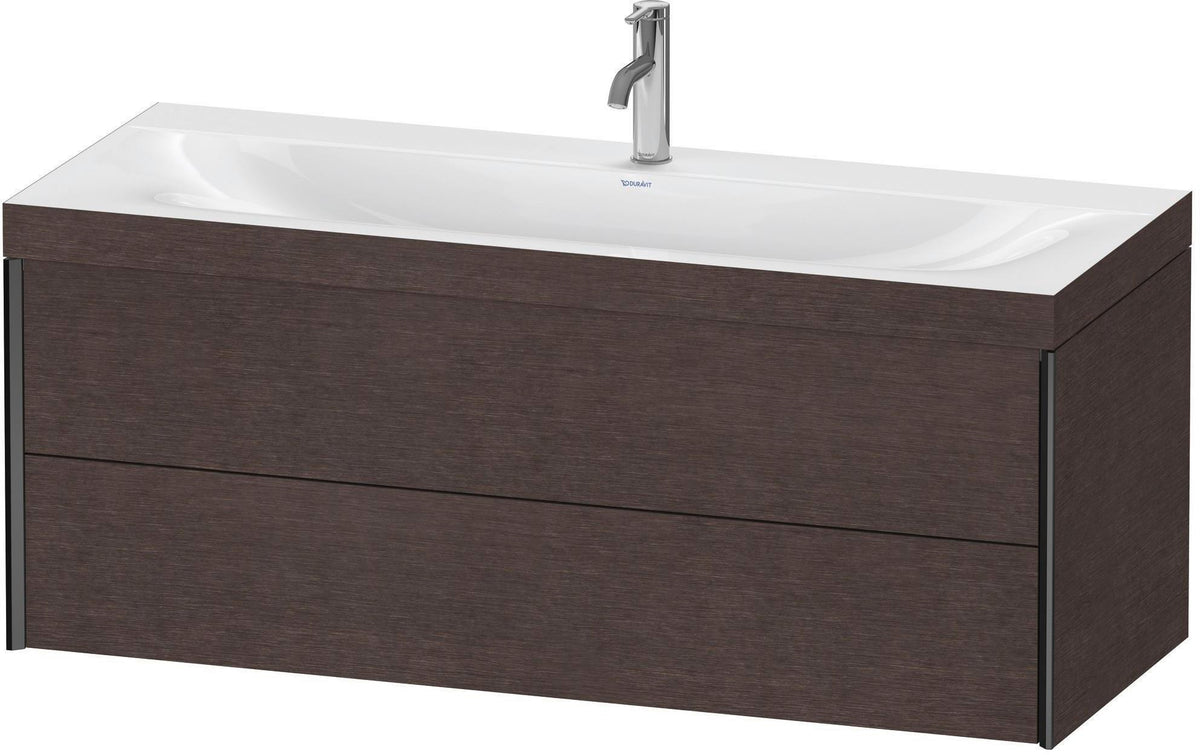 DURAVIT XViu c-bonded Waschtischunterbauset 1200 mm, 2 Schubkästen, Eiche/Schwarz