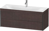 DURAVIT XViu c-bonded Waschtischunterbauset 1200 mm, 2 Schubkästen, Eiche/Schwarz
