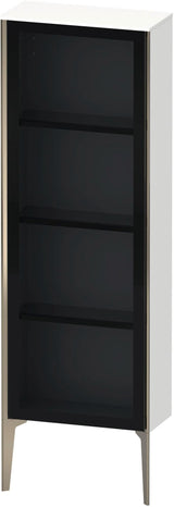 Duravit XViu Halbhochschrank 1330 mm, Glastür, links, mit Tip-on und Soft-Close, basalt matt