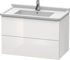 weiß hochglanz / Mitteldichte Faserplatte (MDF) / 2 Schubkästen