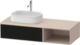 Duravit Zencha Konsolen-Waschtischunterbau 1300 mm Eiche Anthrazit mit Auszug und Tip-on-Technik