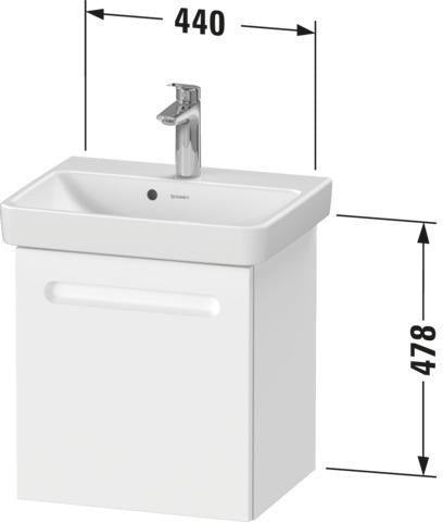 Duravit No.1 Waschtischunterbau wandhängend 440 mm, 1 Tür links, weiß matt