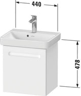 Duravit No.1 Waschtischunterbau wandhängend 440 mm, 1 Tür links, weiß matt