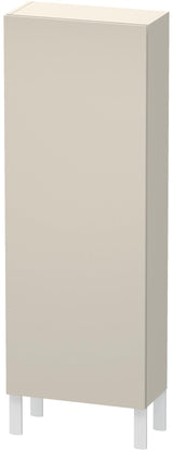 Duravit L-Cube Halbhochschrank 500 mm, 1 Tür links, betongrau matt, wandhängend, Soft-Close