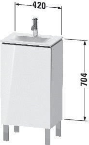 Duravit L-Cube Waschtischunterbau 704x440x311mm Türanschlag links weiß matt