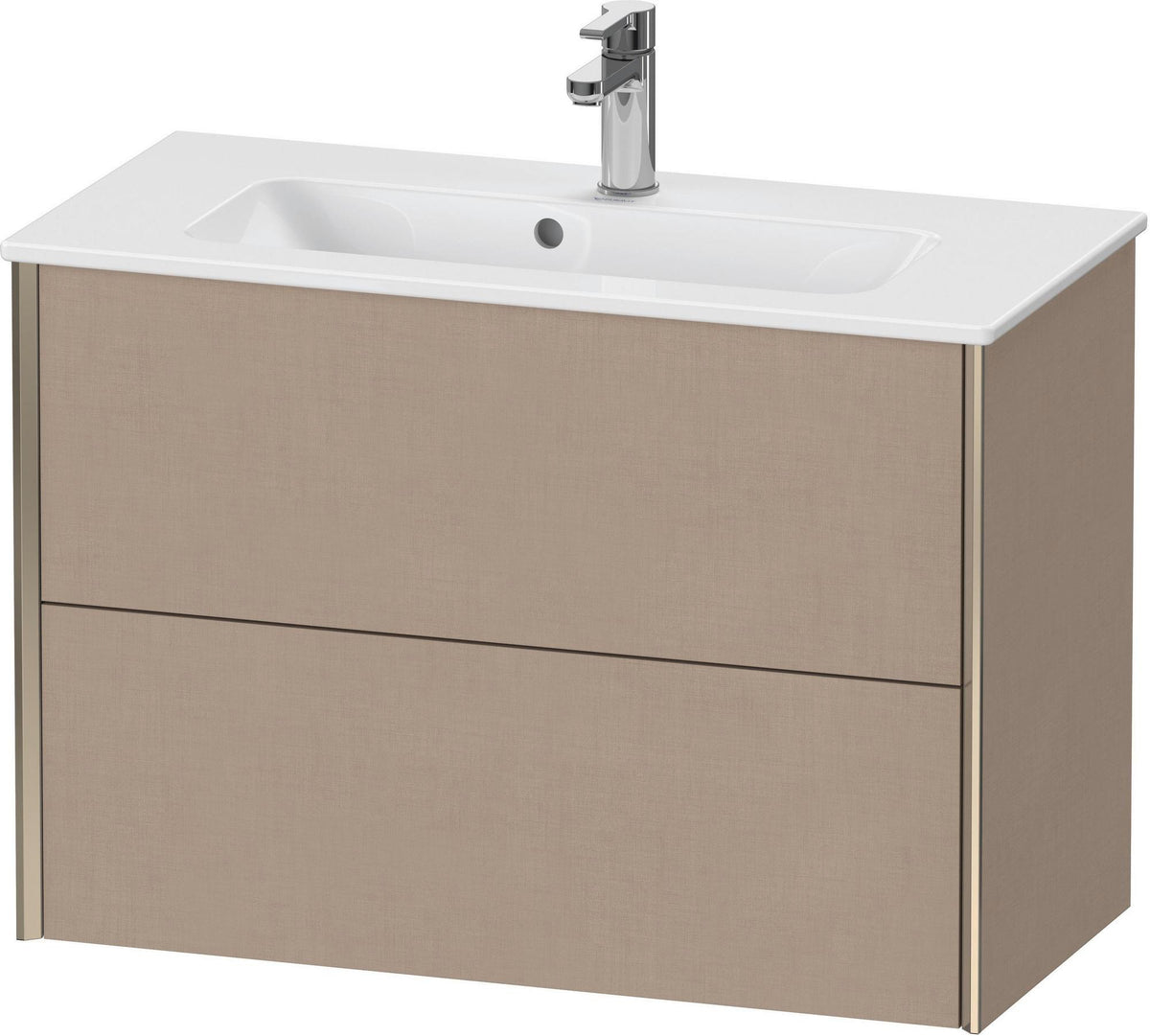 DURAVIT XViu Waschtischunterbau wandhängend 810 mm, 2 Schubladen, champagner matt/weiß matt