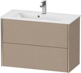 DURAVIT XViu Waschtischunterbau wandhängend 810 mm, 2 Schubladen, champagner matt/weiß matt