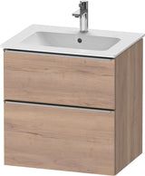 DURAVIT D-Neo Waschtischunterbau 610 mm Eiche Schwarz mit Bronze Griff – wandhängend