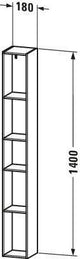 Duravit L-Cube Regalelement 180x180x1400 mm vertikal, 5 Fächer, amerikanischer Nussbaum