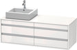 Duravit Ketho Waschtischunterbau 1400 mm wandhängend, 4 Schubkästen, weiß matt – für 2 Aufsatzwaschtische