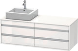 Duravit Ketho Waschtischunterbau 1400 mm wandhängend, 4 Schubkästen, weiß matt – für 2 Aufsatzwaschtische