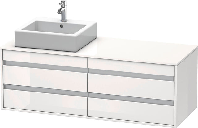 Duravit Ketho Waschtischunterbau 1400 mm wandhängend, 4 Schubkästen, weiß matt – für 2 Aufsatzwaschtische