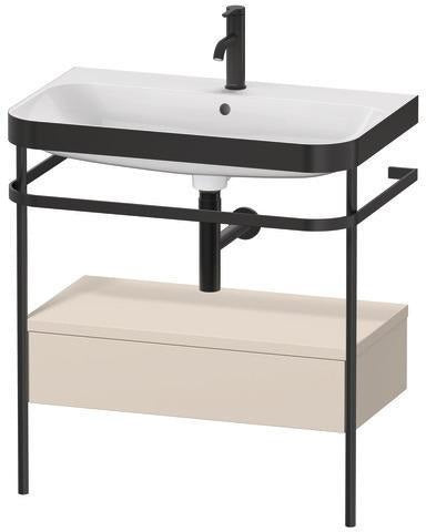Duravit Waschtischset Happy D.2 Plus 775x490mm ein Hahnloch taupe supermatt