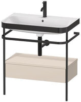 Duravit Waschtischset Happy D.2 Plus 775x490mm ein Hahnloch taupe supermatt