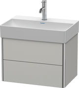 Duravit XSquare Waschtischunterbau 584 mm, 2 Schubkästen, Betongrau Matt, wandhängend