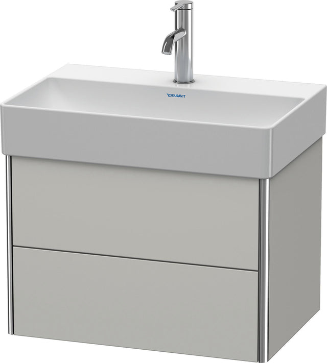 Duravit XSquare Waschtischunterbau 584 mm, 2 Schubkästen, Betongrau Matt, wandhängend