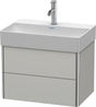 Duravit XSquare Waschtischunterbau 584 mm, 2 Schubkästen, Betongrau Matt, wandhängend