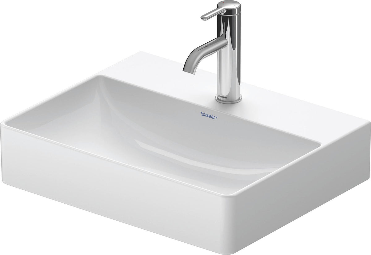 DURAVIT DuraSquare Waschtisch 500 mm weiß mit Hahnlochbank – DuraCeram, ohne Überlauf