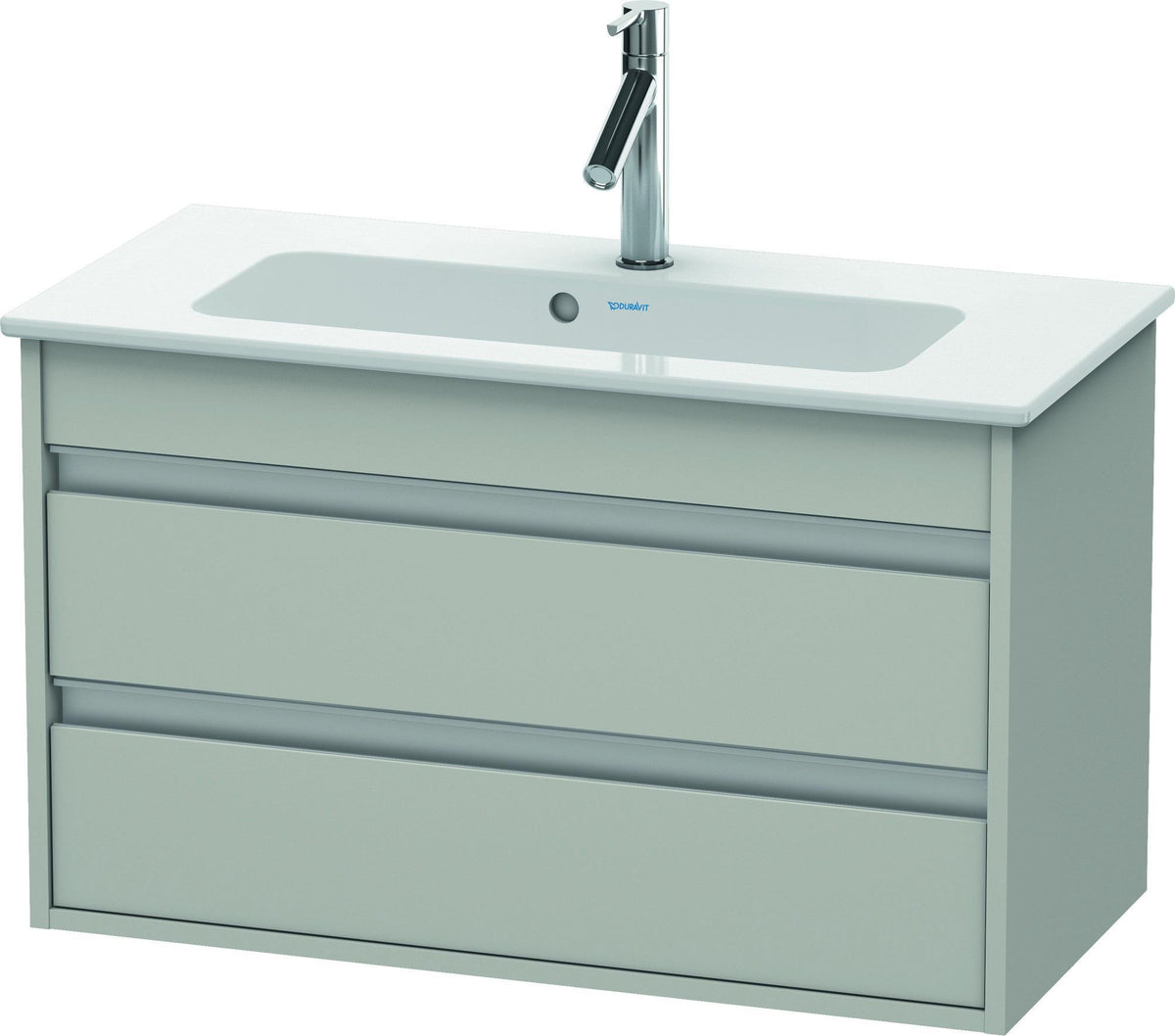 Duravit Ketho Waschtischunterbau 800 mm betongrau matt mit 2 Schubkästen und Soft-Close