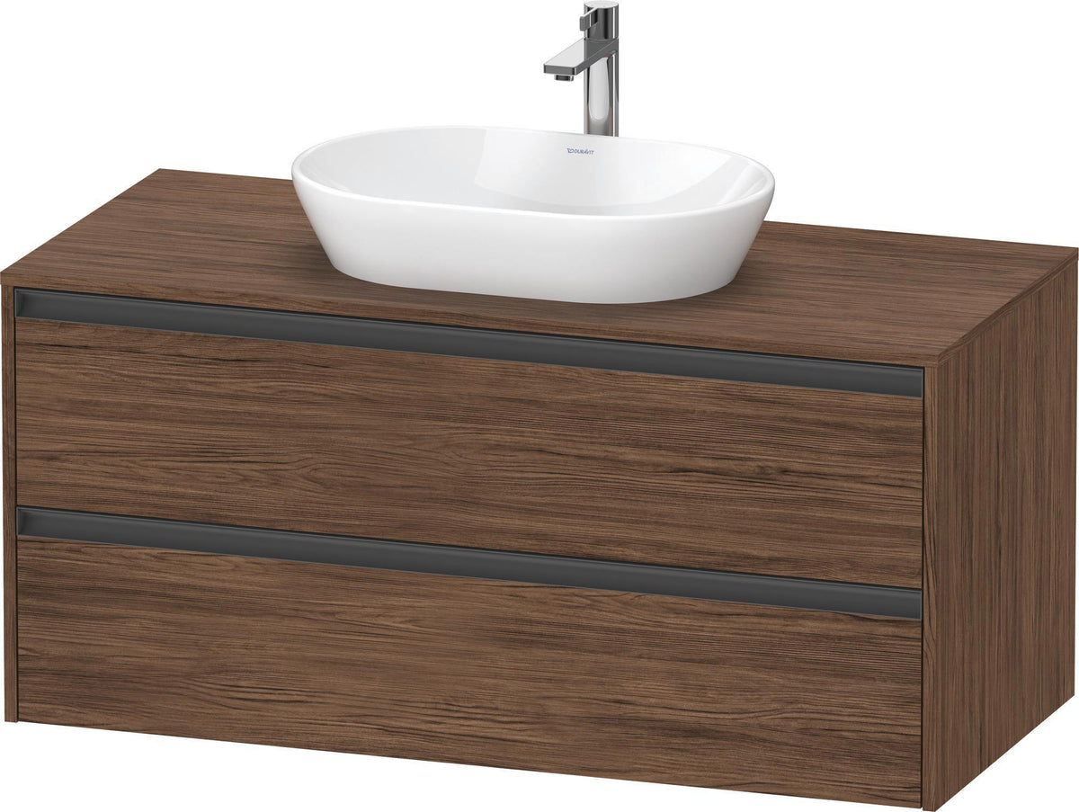 Duravit Ketho.2 Konsolen-Waschtischunterbau 1200 mm betongrau matt mit 2 Schubkästen