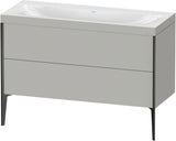 Duravit XViu c-bonded Waschtischunterbauset 1200 mm, 2 Auszüge, schwarz matt / betongrau matt