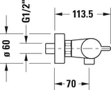 DURAVIT B.2 Brausethermostat Aufputz in Chrom mit Thermostatkartusche und Sicherheitssperre bei 38 °C