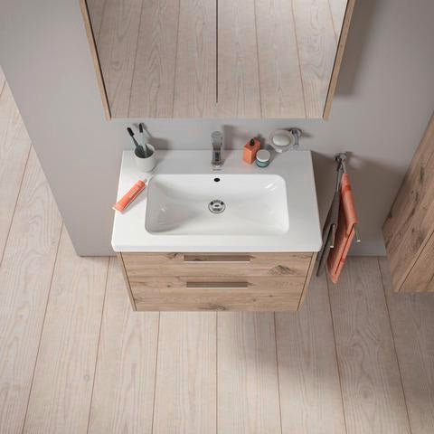 DURAVIT D-Code Spiegelschrank 800 mm mit LED-Beleuchtung, 2 Türen, Eiche Marmor