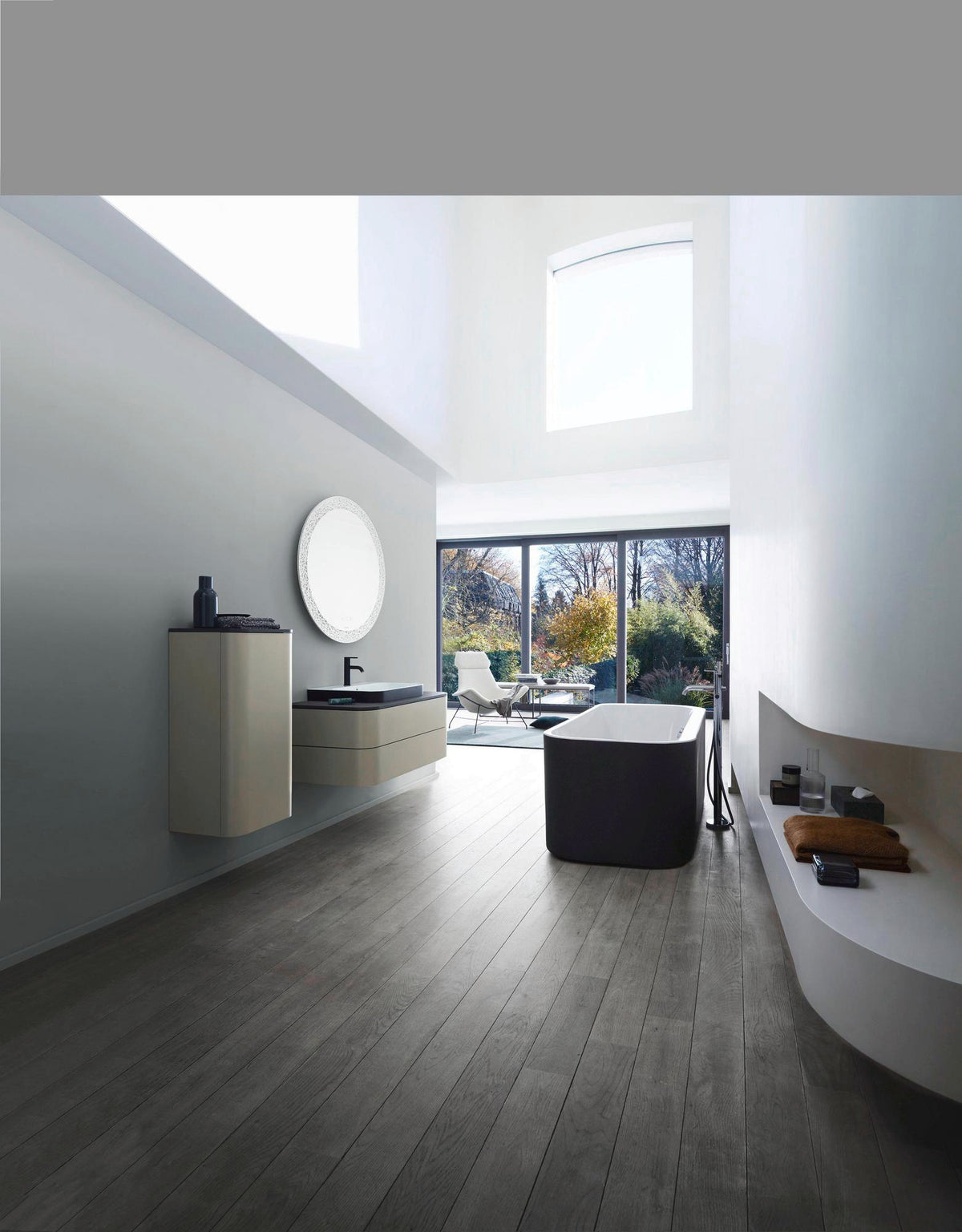 DURAVIT Happy D.2 Halbhochschrank 400 mm taupe supermatt mit Tip-on und Soft-Close