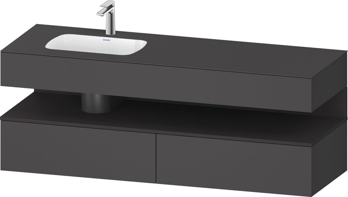 DURAVIT Qatego Studio F. A. Porsche Einbauwaschtisch mit Konsolenwaschtischunterbau 1600 mm Weiß Matt