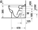 DURAVIT Stand-WC Starck 3 560 mm Tiefspüler, Abgang waagerecht, weiß