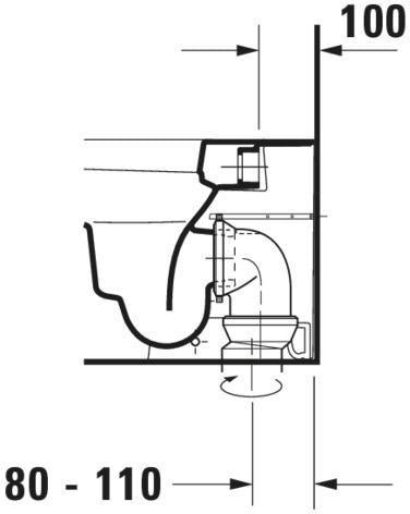 DURAVIT Stand-WC Happy D.2 570 mm Tiefspüler, Abgang waagerecht, weiß